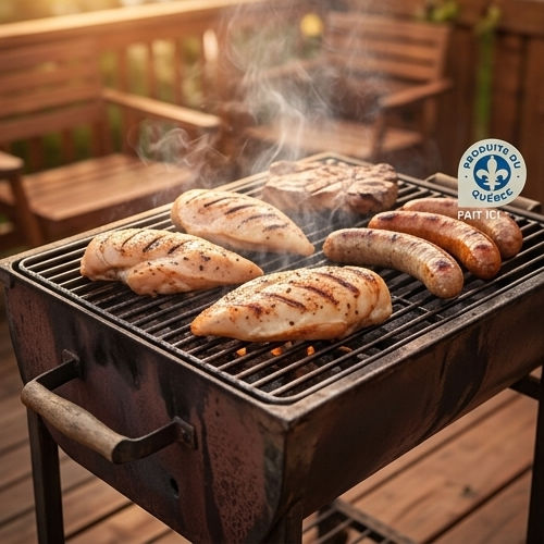 Viandes et saucisses sur le barbecue