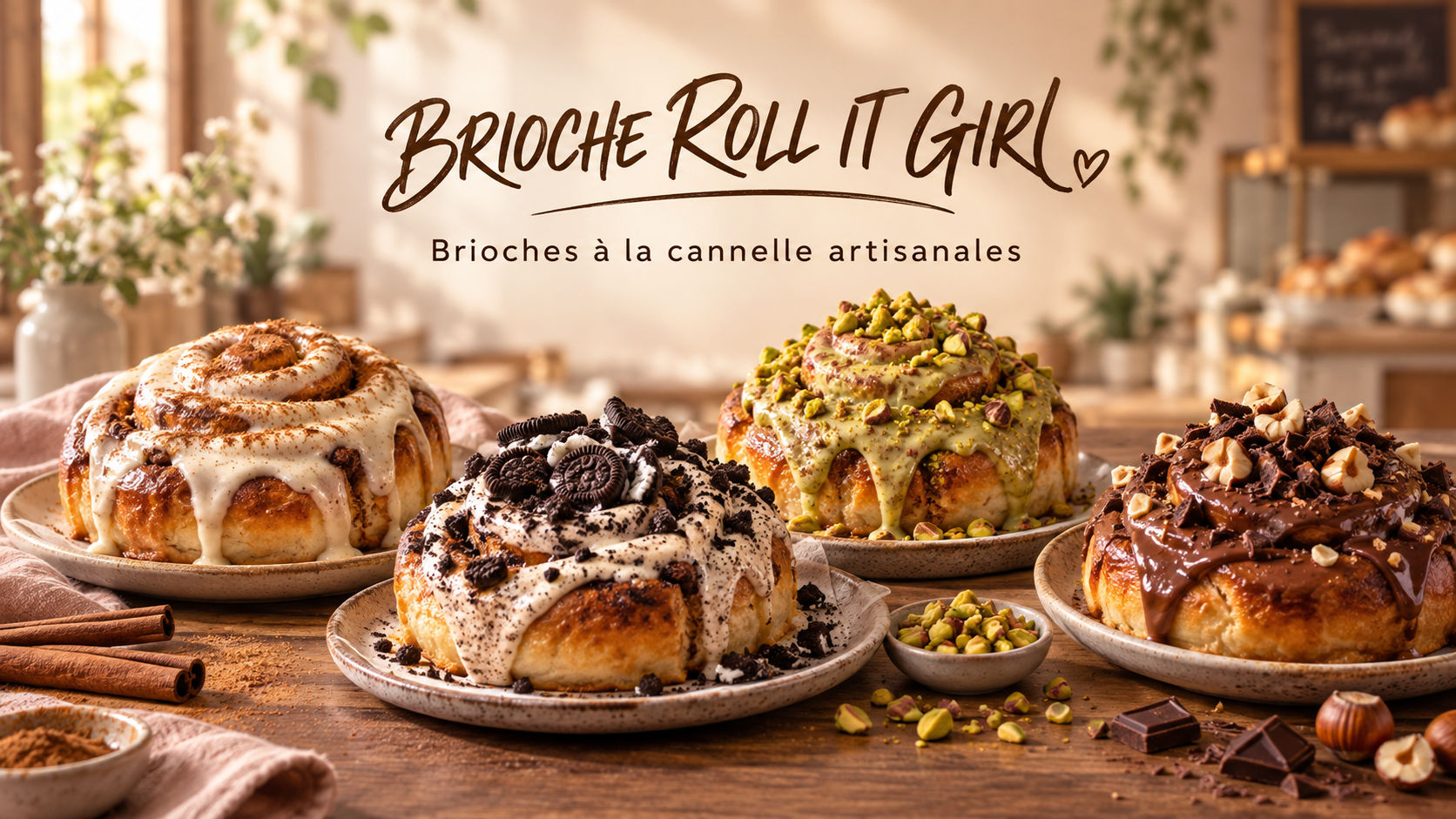 Visuel Brioche Roll It Girl présentant quatre brioches généreusement garnies
