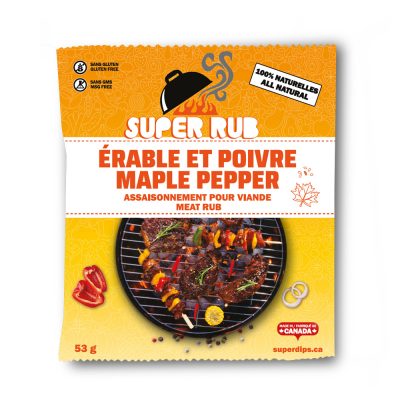 Sachet Super Rub érable et poivre pour assaisonner les viandes